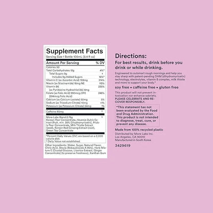 Morning Recovery, Electrolyte with Energy, Milk Thistle Drink Proprietary Formulation to Hydrate While Drinking for Mornin...