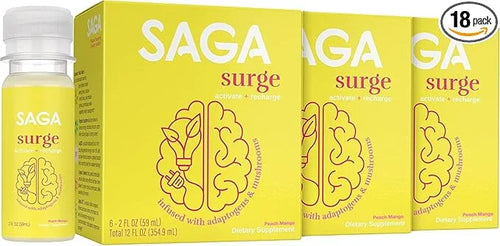 SAGA Organic Energy Shots CoQ10 & 2oz Shots (18-Pack)
