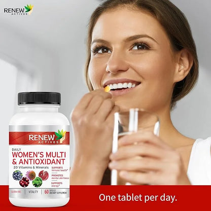 Renew Actives Women's Multi-Vitamin & Antioxidant: 20 Vitamins 60 Capsules