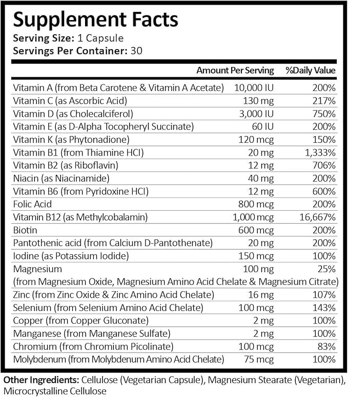 Bariatric Multivitamin | Capsule | Iron 30 Count
