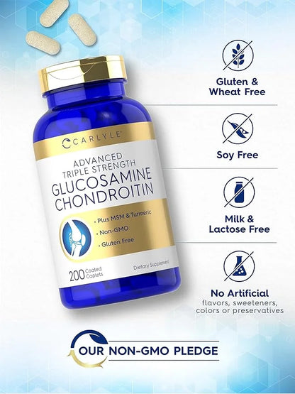 Carlyle Glucosamine Chondroitin MSM Turmeric 4050 mg 200 Count