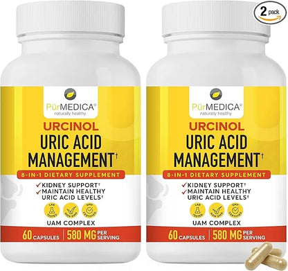 Urcinol Uric Acid Supplement for Joint Support 60ct (Pack 2) -