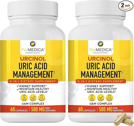 Urcinol Uric Acid Supplement for Joint Support 60ct (Pack 2) -