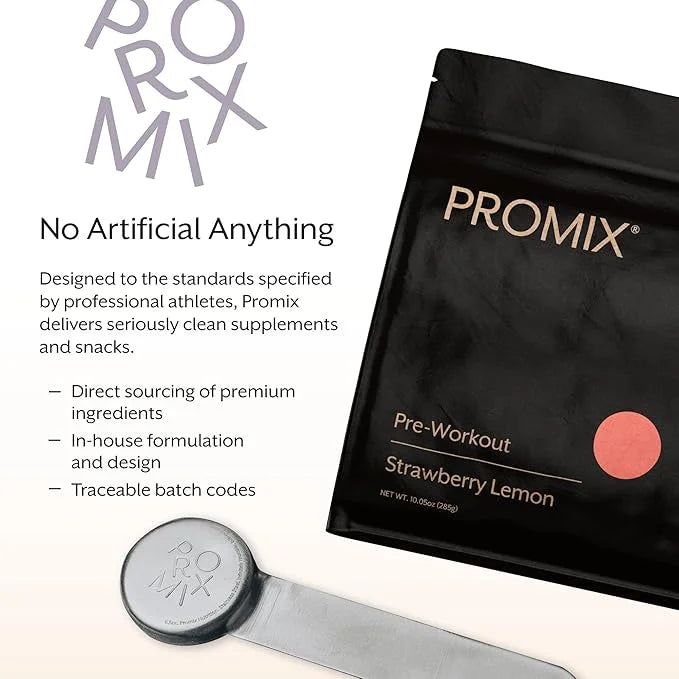 Promix Pre-Workout Powder, Strawberry Lemon B12, Caffeine,
