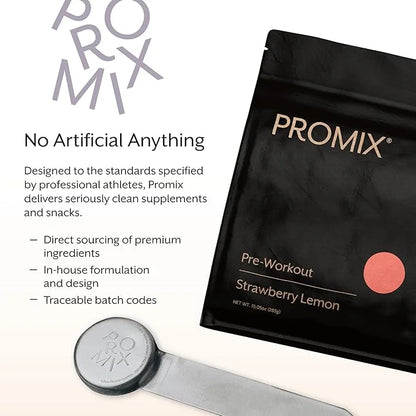 Promix Pre-Workout Powder, Strawberry Lemon B12, Caffeine,