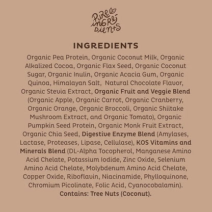 KOS Vegan Protein Powder Erythritol Free, Chocolate 28 Servings