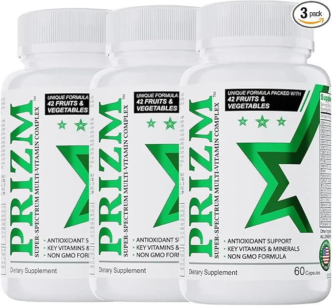 PRIZM Multivitamin for Men and Women 29 Vitamins 42 Fruits B6 B12-3 B12-3 Pack 180 caps