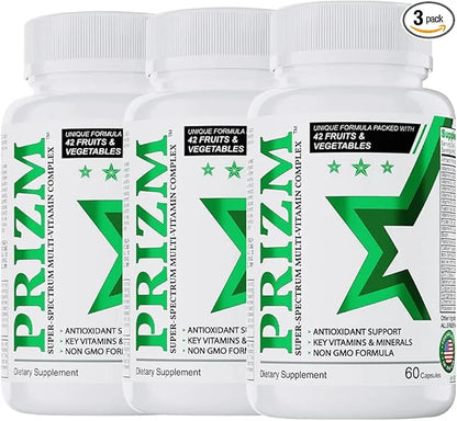 PRIZM Multivitamin for Men and Women 29 Vitamins 42 Fruits B6 B12-3 B12-3 Pack 180 caps