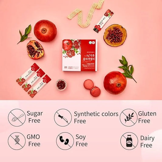 Anti-Aging Korean-Beauty Pomegranate Collagen Jelly Stick 20g*30 stick/for