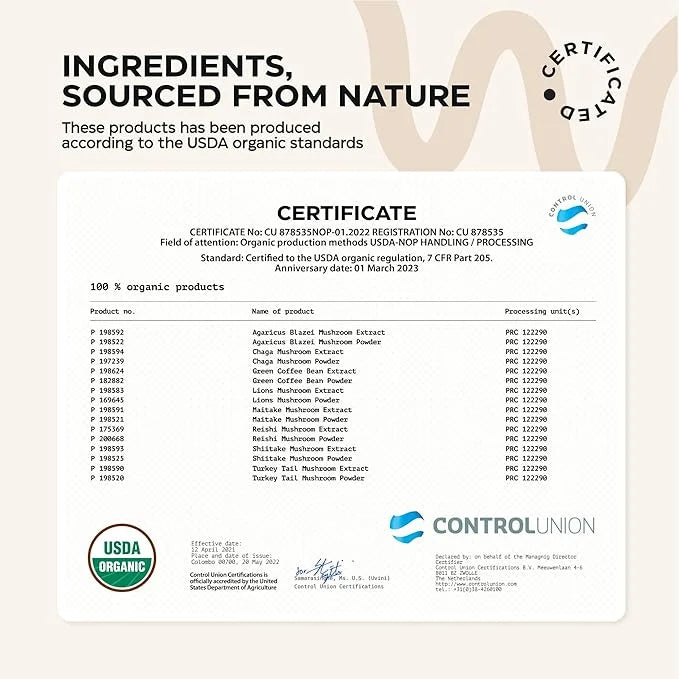 Mushroom Coffee - 9 Mushroom Adaptogen 105 Servings