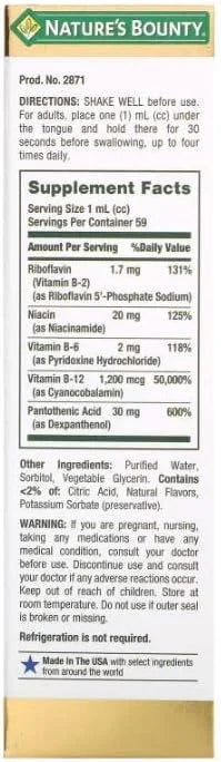 Nature's Bounty Vitamin B Complex Sublingual 2 oz 5)