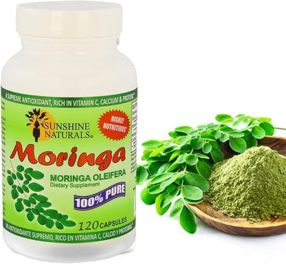 Moringa Dietary Supplement. Immune System Aid. 120 Capsules