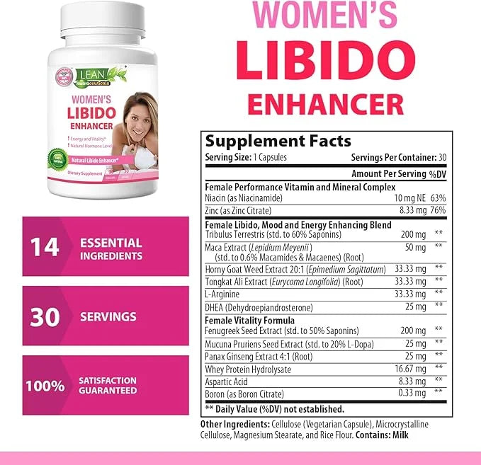 Libido Booster for Women, Maca Root Fenugreek Tongkat Ali Horny Goat Weed Female Energy Enhancer, Hormone Harmony Balance ...