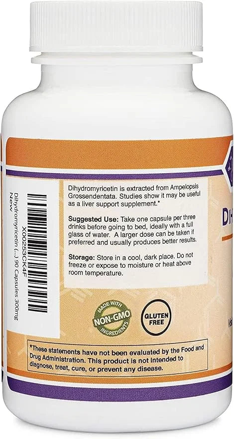 Dihydromyricetin (DHM) 50 Capsules, 300mg, Liver Support Supplement (Third Party Tested)(DHM Depot) Non GMO, Gluten Free (...