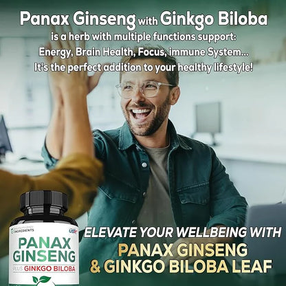 1000mg Korean Red Panax Ginseng and 60 Vegan