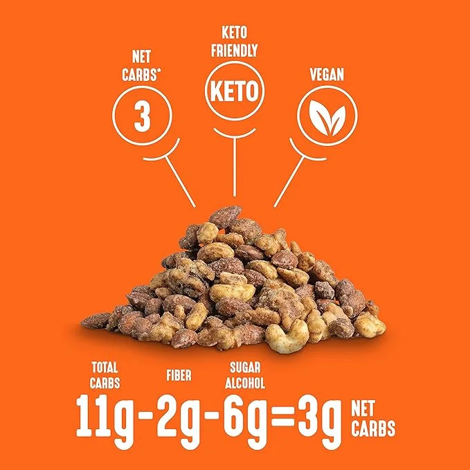 Lakanto Candied Nuts Cinnamon Glazed - No Sugar Added, Sweetened with Monk Fruit, 3 Net Carbs, Keto Diet Friendly, Vegan, ...