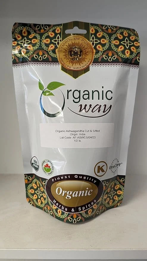 Organic Way Ashwagandha Root Cut & (1/2LBS / 8Oz.)