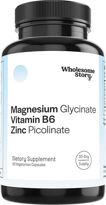 3-in-1 Zinc Picolinate Magnesium Glycinate Supplements with Vitamin B6 | Magnesium and Zinc Vitamin | Reproductive & Ferti...
