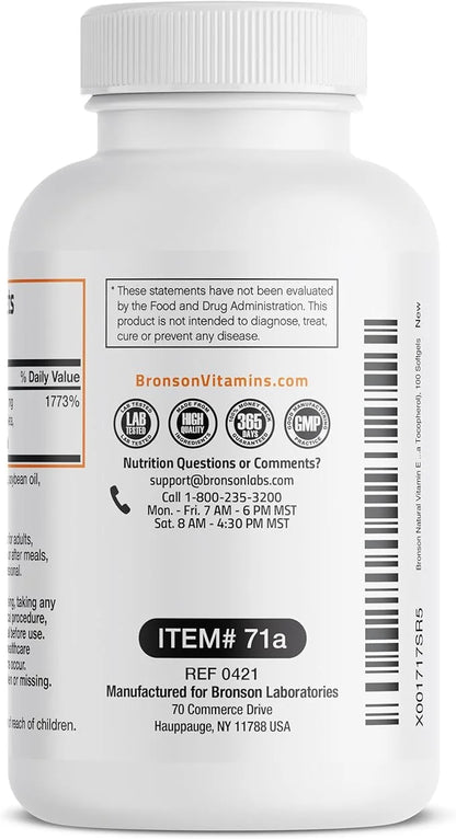 Bronson Natural Vitamin E Complex 400 100 Softgels