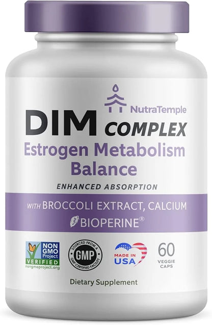 Dim Supplement [Enhanced Absorption with Bioperine, Brocolli, Calcium] Diindolylmethane Hormonal Balance for Women & Men, ...