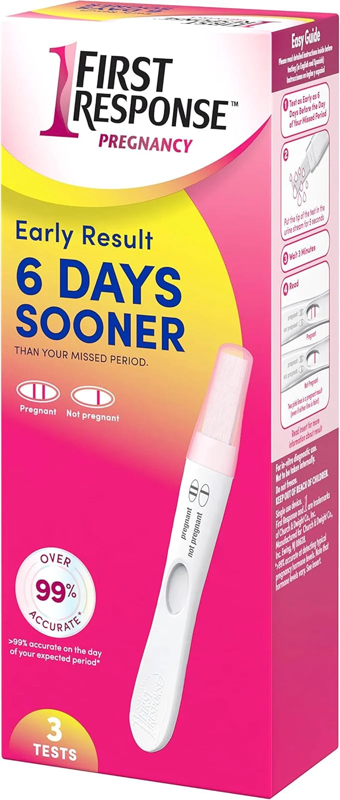 First Response Early Result Pregnancy Test, 3 Count(Pack 1)(Packaging &