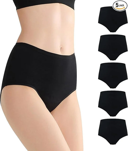 BATTEWA Incontinence Underwear for Women Washable, 50ML (5Black, (5Black, 2X-Large, 2X-Large, 5 5 Pack)