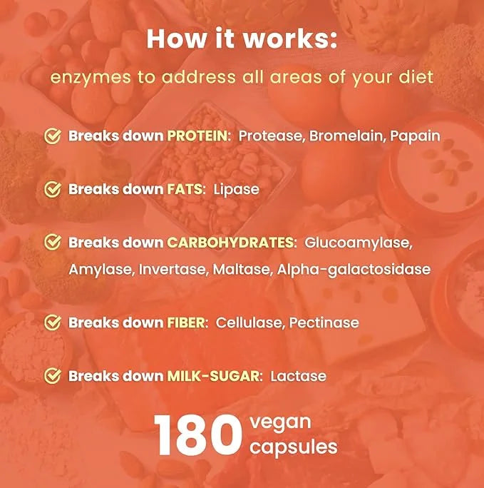 NutraChamps Digestive Enzymes with Probiotics and 180 Vegan