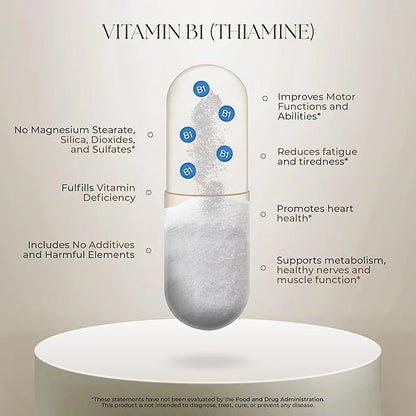 Dr. Clark Vitamin B1 Thiamine 500mg B1 Supplement 100 Gelatin