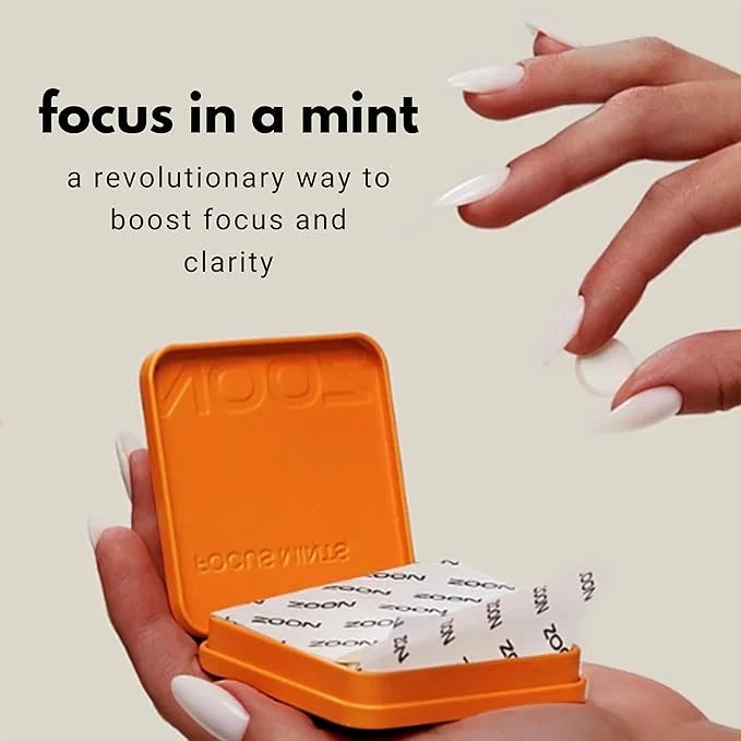 NOOZ Focus Mints - Caffeine-Free Brain Booster for Mental Clarity - Tangerine & Lemon Flavor | Sugar-Free, Travel-Friendly...