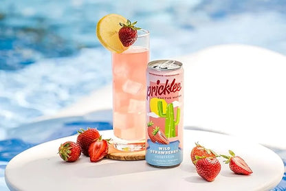 Pricklee Wild Strawberry Cactus Water - Packed With Antioxidants, Electrolytes, Vitamin C - Natural Sports Drink for Immun...