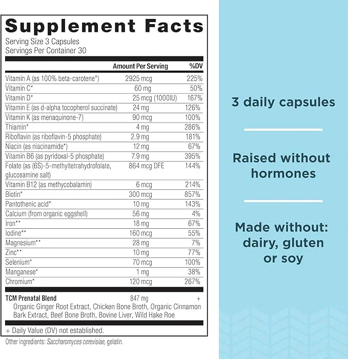 Ancient Nutrition Prenatal Vitamins, Multivitamin B12, Magnesium 90 Ct