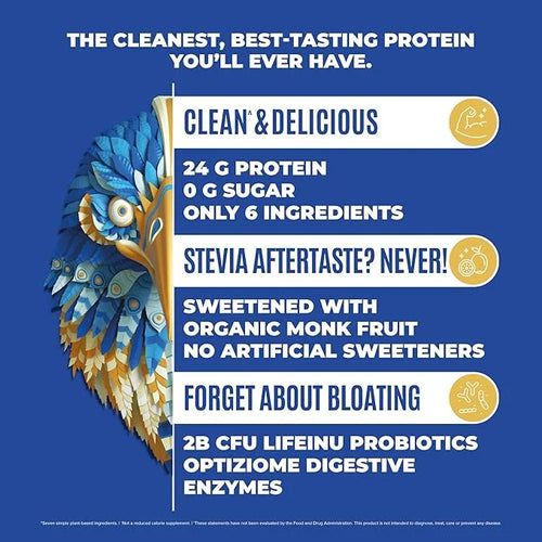 BIRDMAN Falcon Organic Vegan Protein Powder Vanilla, 24g Protein, Sugar Free, Probiotics, Low Carb, Keto Friendly, Dairy F...