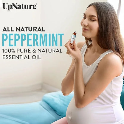 UpNature Peppermint Oil Roll On - Nausea Morning Sickness Relief for Pregnant Women - 100% Pure Peppermint Essential Oil -...