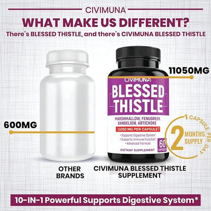 (2 Packs) Organic Blessed Thistle Capsules 11050mg 4 Months