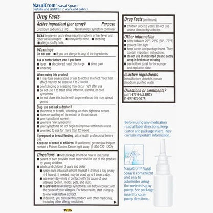 NasalCrom Nasal Spray Allergy Symptom Controller 200 Sprays .88 FL (3 Pack)