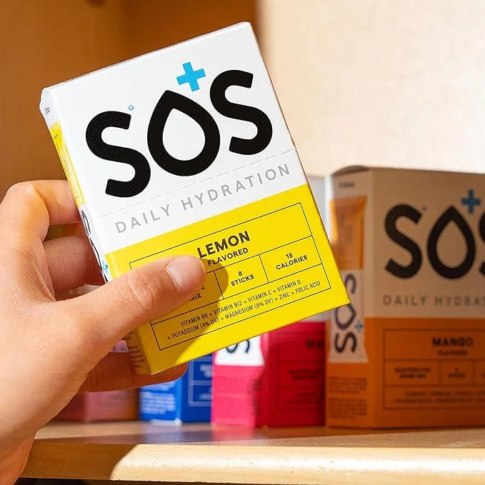 SOS Hydration Electrolyte Powder Packets, Mixed Berry Flavor, 8 Stick Packs – Low-Calorie, Rapid Rehydration, Made in USA,...