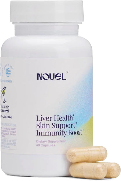 Nouel | Skin + Liver + Immunity Support | Recovery Supplement for Drinking | Milk Thistle, NAC, Hyaluronic Acid, CoQ10, Bi...