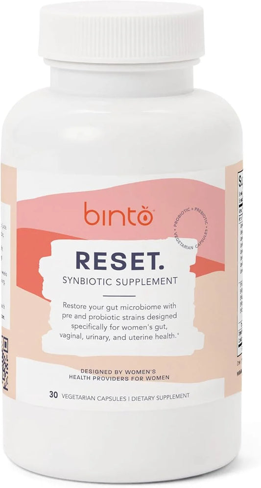 Binto Reset Synbiotic Advanced Pre and Probiotic Supplement for Women - Supports Digestive Health, Boosts Immunity, and Pr...