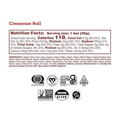 GoMacro Kids MacroBar Organic Vegan Snack Bars - Cinnamon Roll (0.90 Ounce Bars, 7 Count) - Product Image