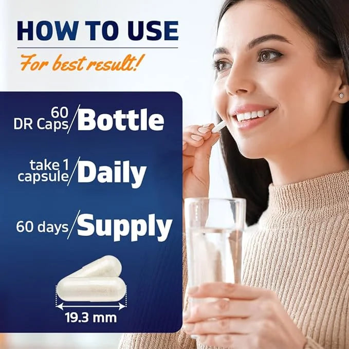 Vitamatic Lactobacillus Salivarius 2 Billion per DR Capsule - 60 Count - Digestive Support - Made with Prebiotic Inulin Fi...
