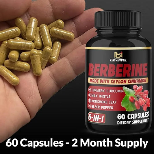 Berberine with Ceylon Cinnamon, Turmeric, Milk Thistle, Artichoke, Black Pepper - 60 Count - Pack of 1 - Product Image