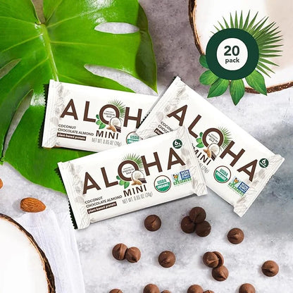 ALOHA Organic Plant Based Protein Bar MINIS |Coconut Chocolate Almond | 20 Count, 24g Bars | Vegan, Low Sugar, Gluten Free...