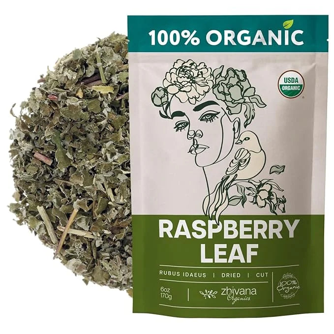 Organic Red Raspberry Leaf Tea – Wild Raspberry Tea for for Pregnancy, Healthy Cycle, Menstrual Cramps – 6oz - Product Image