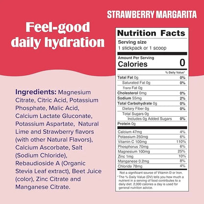 Ultima Replenisher Daily Electrolyte Powder Drink Mix – Strawberry Margarita, 90 Servings – Hydration Powder with 6 Key El...