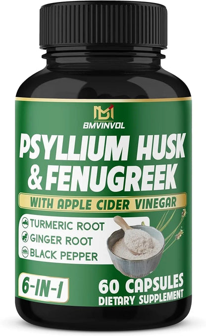 BMVINVOL Psyllium Husk Fiber Supplement t 60 Capsules