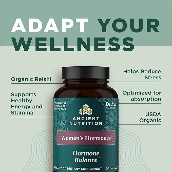 Ancient Nutrition Women's Hormones, Helps Reduce Stress, Supports Energy, Hormone Balance, Gluten Free, Paleo and Keto Fri...