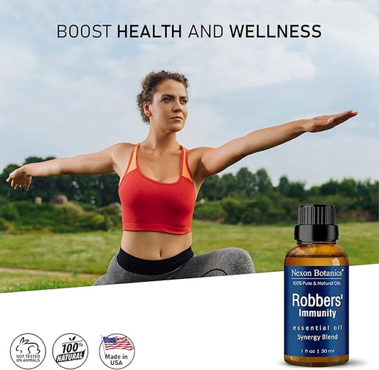 Robbers' Immunity Essential Oil Blend 30 ml - Immune Boost Aromatherapy for Diffusers - Natural Shield Against Germs - Nex...