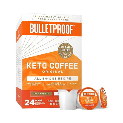 Bulletproof Keto Coffee Single-Serve Pods, 24 Count, All-In-One Recipe with MCT Oil and Organic Butter - Product Image
