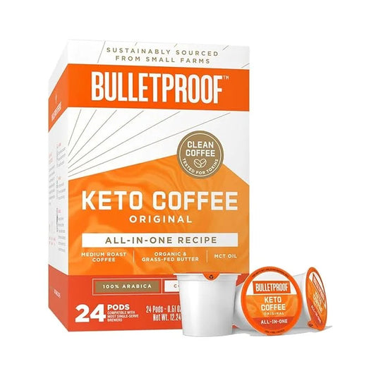 Bulletproof Keto Coffee Single-Serve Pods, 24 Count, All-In-One Recipe with MCT Oil and Organic Butter - Product Image