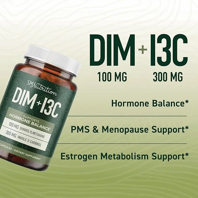 SMNutrition DIM & Indole 3 Carbinol for Hormone Balance for Women & Men | I3C Complex | Estrogen Balance, Menopause Supple...